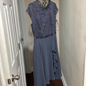 Miusol Floral Lace Bodice Ruffle Trim Dress Size Large